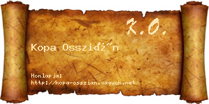 Kopa Osszián névjegykártya
